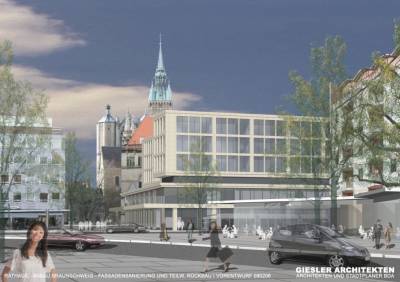 Visualisierungen Rathaus-Neubau - Giesler Architekten, Ansicht Langer Hof